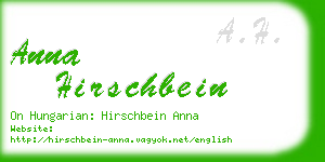 anna hirschbein business card